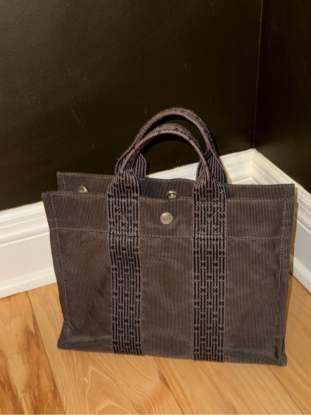 Hermès Paris Fourre-Tout PM Canvas Tote Bag w/ Hermes Lock
